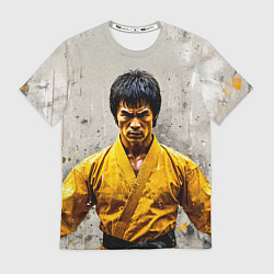 Мужская футболка Брюс Ли на сером