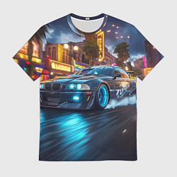 Футболка мужская ВМБ неоновый свет, цвет: 3D-принт