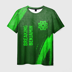 Мужская футболка Breaking Benjamin - green gradient вертикально