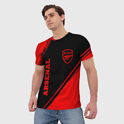 Футболка мужская Arsenal - red gradient вертикально, цвет: 3D-принт — фото 2