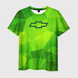 Футболка мужская Chevrolet green poly, цвет: 3D-принт