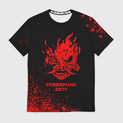 Мужская футболка Cyberpunk 2077 - red gradient