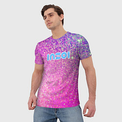 Футболка мужская Inzoi лого и розовые блестки, цвет: 3D-принт — фото 2