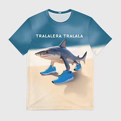 Мужская футболка Акула в кроссовках - брейнрот мем