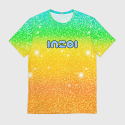 Мужская футболка Inzoi зелено-желтый фон
