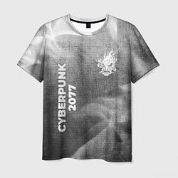 Футболка мужская Cyberpunk 2077 - grey gradient вертикально, цвет: 3D-принт