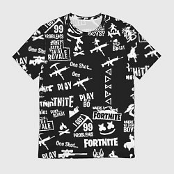 Мужская футболка Черно белые логотипы игр