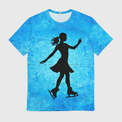 Мужская футболка Фигуристка на синем