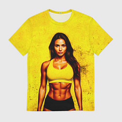 Мужская футболка Фитоняшка на желтом
