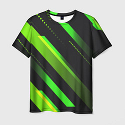 Мужская футболка Color black green