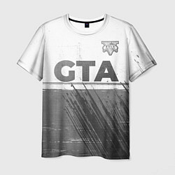 Футболка мужская GTA - white gradient посередине, цвет: 3D-принт