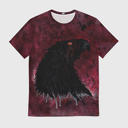 Мужская футболка Орёл с шрамом на фоне кровавого неба