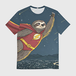 Мужская футболка Ленивец-супергерой