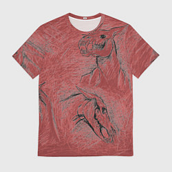 Мужская футболка Черепа лошадей - эскиз