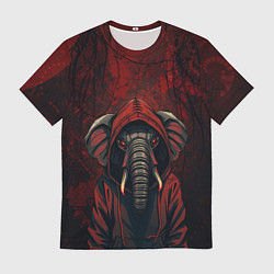Мужская футболка Слон в балахоне