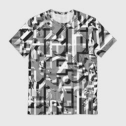 Футболка мужская Серый объёмный эффект, цвет: 3D-принт