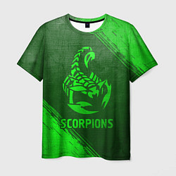 Мужская футболка Scorpions - green gradient