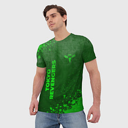 Футболка мужская Tokyo Revengers - green gradient вертикально, цвет: 3D-принт — фото 2
