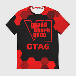 Футболка мужская GTA6 - red gradient, цвет: 3D-принт