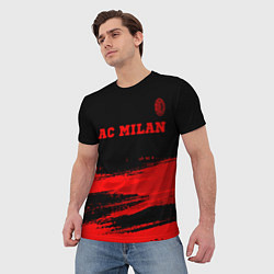 Футболка мужская AC Milan - red gradient посередине, цвет: 3D-принт — фото 2