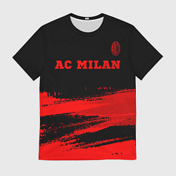 Мужская футболка AC Milan - red gradient посередине