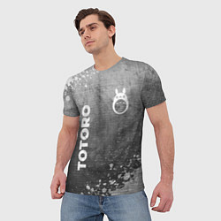 Футболка мужская Totoro - grey gradient вертикально, цвет: 3D-принт — фото 2