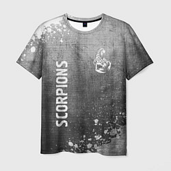 Мужская футболка Scorpions - grey gradient вертикально