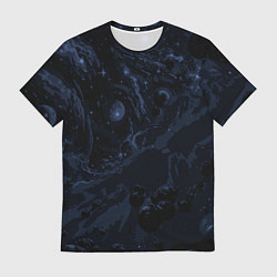 Мужская футболка Чёрно-синий абстрактный космос