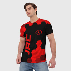 Футболка мужская JAC - red gradient вертикально, цвет: 3D-принт — фото 2