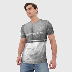 Футболка мужская Twenty One Pilots - grey gradient посередине, цвет: 3D-принт — фото 2