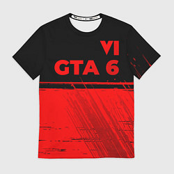 Футболка мужская GTA 6 - red gradient посередине, цвет: 3D-принт