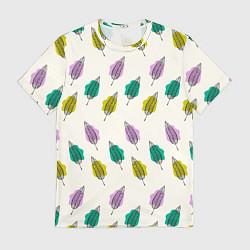 Футболка мужская Листья на пятнах, цвет: 3D-принт