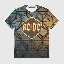 Футболка мужская ACDC винтажный логотип, цвет: 3D-принт
