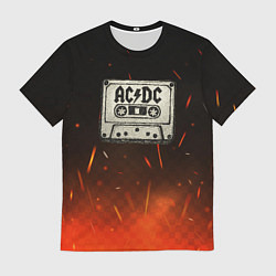 Мужская футболка ACDC лого на кассете