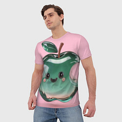 Футболка мужская Кавайное яблоко, цвет: 3D-принт — фото 2