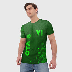 Футболка мужская GTA 6 - green gradient вертикально, цвет: 3D-принт — фото 2