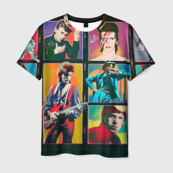 Футболка мужская David Bowie vintage collage, цвет: 3D-принт
