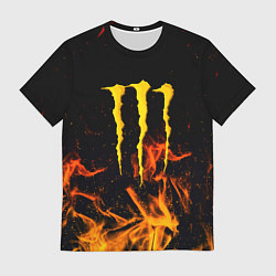 Мужская футболка Monster energy orange fire