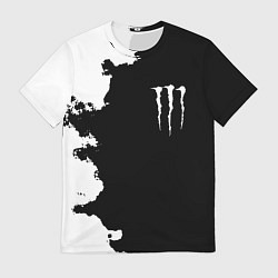 Мужская футболка Monster energy краски белые
