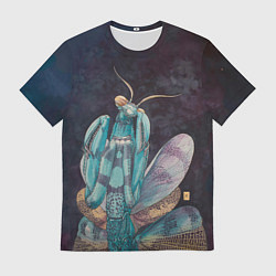 Мужская футболка Богомол акварельный
