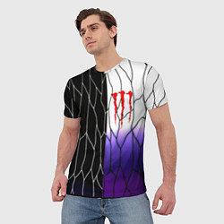 Футболка мужская Monster energy steel, цвет: 3D-принт — фото 2