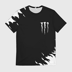 Мужская футболка Monster energy fire white