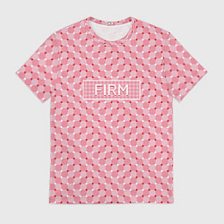 Мужская футболка Плавающий эффект - Фирм розовый