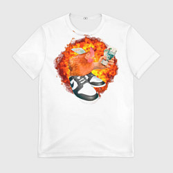 Футболка мужская Петух на дрипе - swag chiken money meme, цвет: 3D-принт