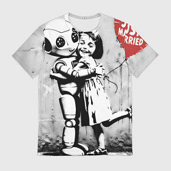 Футболка мужская ИИ и девочка с красным шариком, цвет: 3D-принт