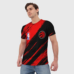 Футболка мужская Торонто Рэпторс - красные потертости, цвет: 3D-принт — фото 2