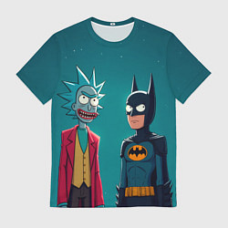 Мужская футболка Рик в образе Джокера и Бэтмен