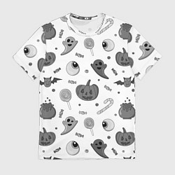Мужская футболка Halloween grey and white