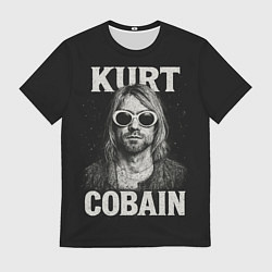 Мужская футболка Курт Кобейн - гранж-арт