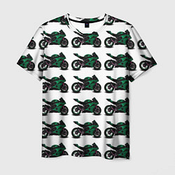 Мужская футболка Motorbike dark green